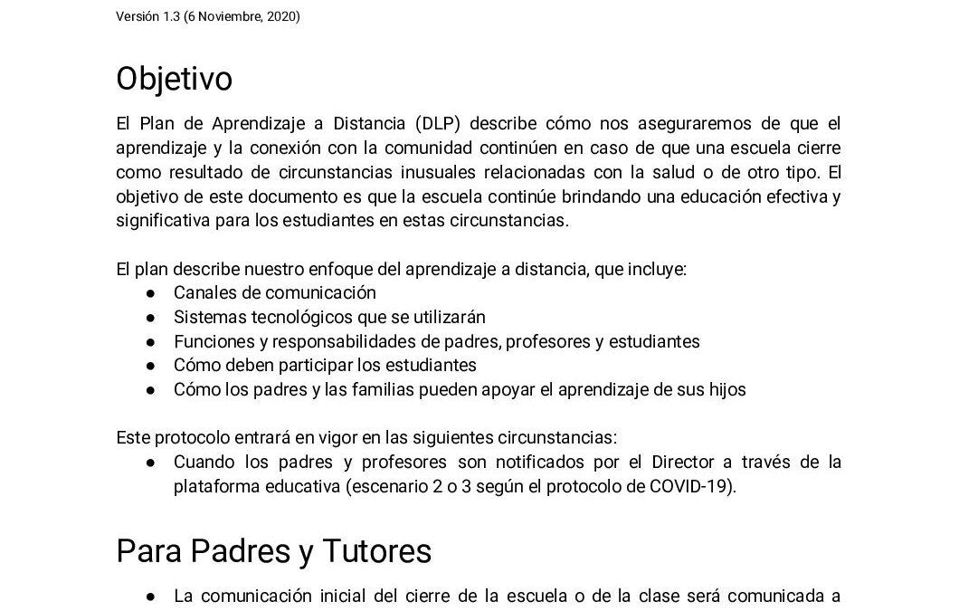 Distance Learning Plan (1) - The English School
